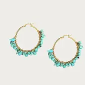 Yehwang Turquoise - Natuursteen - Oorbellen - Stainless Steel