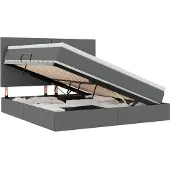 vidaXL Opslag bed met matras met opslag Donkergrijs 160 x 200 cm Stof