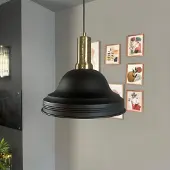 Bamyum Asletl hanglamp, industriële Modern stijl, Ø40 cm, zwart metalen lamp