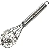 KINGHOFF Garde met Bal - 21 cm Snelklopper - Roestvrijstalen Sausgarde voor Eiwit, Slagroom en Beslag - Garde - Keukengereedschap