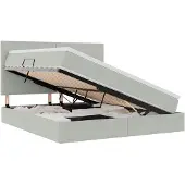 vidaXL Opslag bed met matras Lichtgrijs 180 x 200 cm Fluweel
