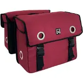 Willex Dubbele Fietstas - Canvas - Reflectie - 46 liter - Universele Bevestiging - Rood