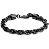 Lucleon Essentials | 8 mm Gunmetal Zwarte Armband met Gedraaide Schakels