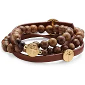 Lucleon Bruine & Goudkleurige Ankh-armbandset