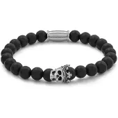 Lucleon Vasilios Zilverkleurige Onyx Armband