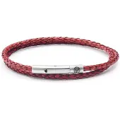 Lucleon Collins | 3 mm Rode Geweven Leren Wikkelarmband