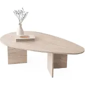 Vente-unique Salontafel - Beige kalksteen effect - LOMARETI
