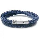 Lucleon Collins | 6 mm Marineblauwe Leren Wikkelarmband