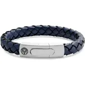 Lucleon Effen Blauwe Lederen Bolo Armband