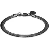 Lucleon Essentials | 6 mm Gunmetal Zwarte Armband met Visgraatschakels