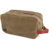 Lucleon Khaki Bridge Waxed Canvas Toilettas