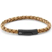Lucleon Lichtbruine & Zwarte Leren Armband