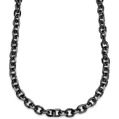 Lucleon Essentials | 12 mm Gunmetal Zwarte Ketting met Kabelschakels