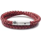 Lucleon Collins | 6 mm Rode Leren Wikkelarmband