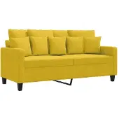vidaXL Tweezitsbank 140 cm fluweel geel