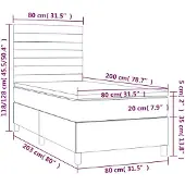 vidaXL Boxspring met matras fluweel donkerblauw 80x200 cm