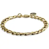Lucleon Essentials | 8 mm Goudkleurige Armband met Figaro Schakels
