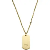 Lucleon Goudkleurige Stalen Ketting met Sterrenbeeld Ram