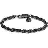 Lucleon Corwin Amager Gunmetal 6 mm Touwketting-armband