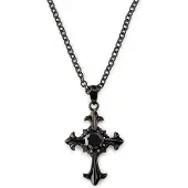 Lucleon Gunmetalkleurige Gotische Kruisketting
