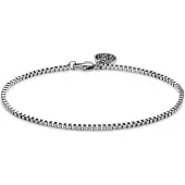 Lucleon Essentials | 2 mm Zilverkleurige Armband met Vierkante Venetiaanse Schakels