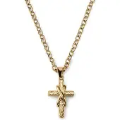 Lucleon Goudkleurige ketting met kruis en oneindigheidssymbool