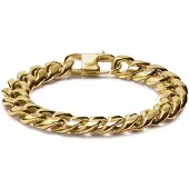 Lucleon 12 mm Goudkleurige Stalen Schakelband