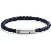 Lucleon Blauwe Leren Bolo Armband