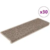 vidaXL Trapmatten zelfklevend 30 st sisal-look 65x21x4 cm donkerbeige