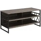 Beliani CARLISLE - TV-meubel - Donkere houtkleur - Spaanplaat