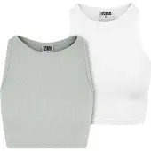 Urban Classics Top lichtgroen / wit