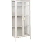 Beliani GLEORA - Vitrinekast - Lichtbeige - Staal
