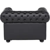 Beliani Fauteuil Chesterfield zwart - Leer