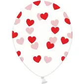 Party Deco Partydeco - Ballonnen clear hartjes rood 6 stuks