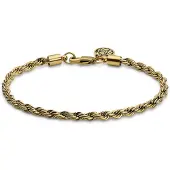 Lucleon Essentials | 4 mm Goudkleurige Armband met Gedraaide Schakels
