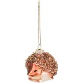 House Vitamin Xmas hanger hedgehog glass 7x5x6cm