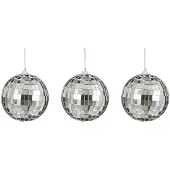 House of Seasons Disco kerstbal | 3-delig | spiegelend | zilver | 8cm