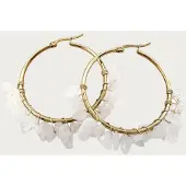 Yehwang White crystal - Natuursteen - Oorbellen - Stainless Steel