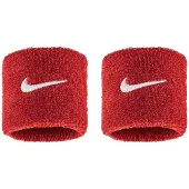 Nike Klassiek Swoosh polsbandje (Set van 2) (Rood/Wit)