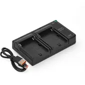 123accu Sony NP-F550 / NP-F750 / NP-F970 USB-C double slot oplader (huismerk)