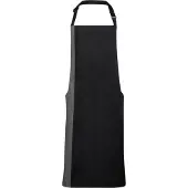 Premier Uniseks Contrast Werkkleding Schort (Pack of 2) (Zwart/ Donkergrijs)