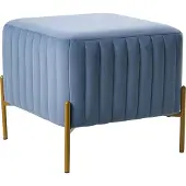 Beliani UTAH - Voetenbank - Blauw - Fluweel