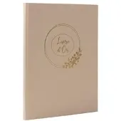 Exacompta gastenboek Ringflower Latte 220x270 mm, 100 pagina's Clairefontaine, goudkleurig, transparante doos, bruiloft