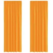 vidaXL Gordijnen voile met roedezakken 2 st oranje