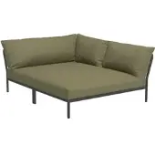 Houe Loungeset Level 2 Cozy Corner Right Frame Dark Grey Cushion Leaf