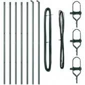 vidaXL Ingebedde hekpaal 7 pcs Groen Gepoedercoat staal