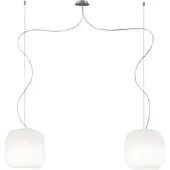 Casablanca Hanglamp Murea, dimbaar, wit / opaal, Woon-/ Eetkamer, Glas, hanglamp