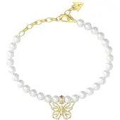 GUESS armband Borboleta Pearls Bracelet Yellow Gold goudkleurig