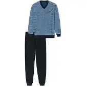 Schiesser Heren Pyjama Long blue 181162 50/M