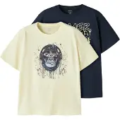 Name it Shirt 'NKMVICTOR' navy / roestbruin / lichtgeel